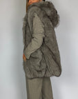 Gilet Cappuccio Ecopelliccia Eleh Donna Art. EFW260130