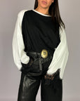 T-shirt Bicolor Polso Pizzo Tensionein Donna Art. 40861