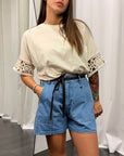 T-shirt Profilo Manica Macrame Susy Mix Art. 2730