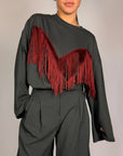 T-Shirt Manica Lunga Frangia Tensionein Donna Art. 27M6300