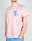 T-shirt taschino V2 Art. TUCL, pink color with a colorful pocket, perfect for casual wear.