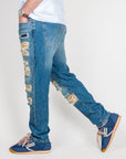 Jeans Strappato con Patch Mod. MIKE Carrot fit Gianni Lupo Art. GL206F