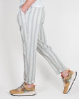 Pantalaccio Righe misto lino Gianni Lupo Art. GL366R
