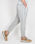Pantalaccio Righe misto lino Gianni Lupo Art. GL366R