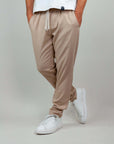 Pantalaccio misto Lino beige con tasche, perfetto per stile e comfort in estate.