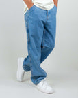 Men's Jack&Jones Alex Baggy Jeans in light blue, loose fit, modeled by a man wearing size 31