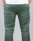 Pantalone Lino Officina 36 Sand Uomo, 100% Lino, taglia 46, modello uomo, colore verde.