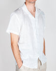 Camicia collo Bowling manica corta Puro Lino Gianni Lupo Art.GL7658S-S26