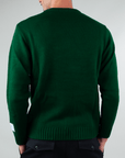 Maglione Superculture Girocollo St. Moritz Art. AK5011, back view of a green sweater, casual and stylish.