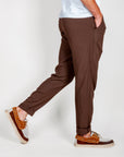 Pantalaccio misto Lino, modello Paros, brown color, perfect for warm seasons, featuring comfort and style.