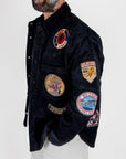 Overshirt Velluto Boxy Fit con Patch Berna Art. BERNA M 262353