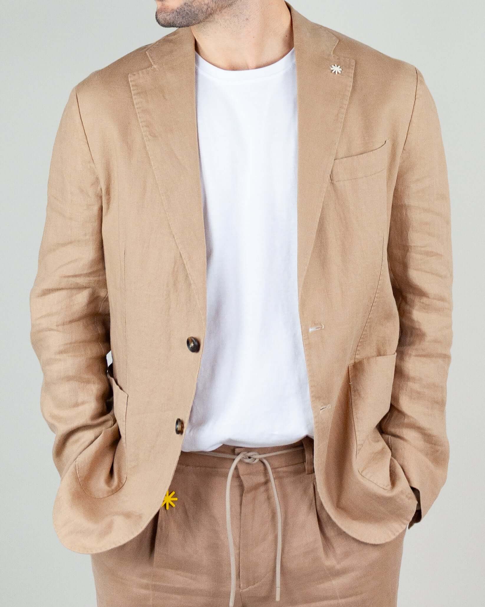 Giacca Estiva in Lino Lavato Manuel Ritz Eleganza Leggera e