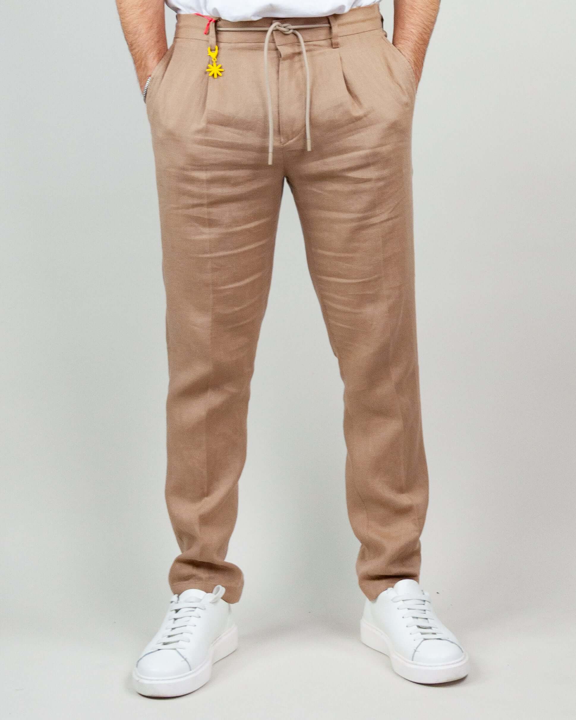 Pantalone Estivo in Lino Lavato Manuel Ritz Comfort ed Eleganza