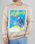 Felpa Superculture Girocollo St. Moritz featuring a vintage ski design with a skier and St. Moritz text.