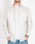 Camicia Lino indossata da uomo, 55% Lino 45% Cotone, modello C82993LN05, taglia L.