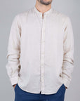 Camicia Puro Lino Collo Coreana Gianni Lupo Art. GL7620S-S25