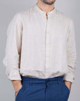 Camicia Puro Lino Collo Coreana Gianni Lupo Art. GL7620S-S25