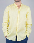 Camicia Puro Lino Collo Coreana Gianni Lupo Art. GL7620S-S25