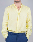 Camicia Puro Lino Collo Coreana Gianni Lupo Art. GL7620S-S25
