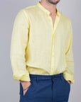 Camicia Puro Lino Collo Coreana Gianni Lupo Art. GL7620S-S25