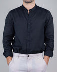 Camicia Puro Lino Collo Coreana Gianni Lupo Art. GL7620S-S25