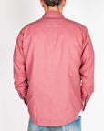 Camicia Lino e Cotone Imperial Uomo Art. C82993LN05 vista posteriore su un modello con camicia rosa.