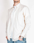 Uomo in camicia lino e cotone Imperial, modello C82993LN05, taglia L, 183 cm, 75 kg, tessuto 55% Lino 45% Cotone.