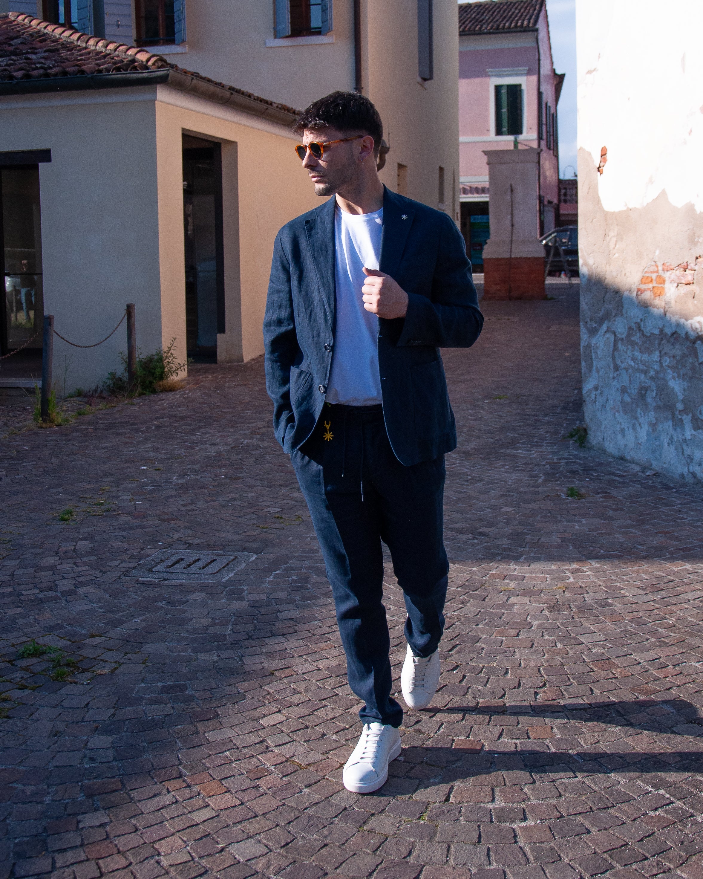 Completo Lino Lavato Manuel Ritz Eleganza Classica e Leggera