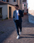Completo blu in lino lavato Manuel Ritz