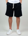 Men's Bermuda shorts in black, featuring a comfortable fit and drawstring waist.
