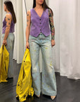 Jeans Stampa Fiori Tensionein Donna Art. RL1178