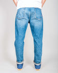 Jeans Jeremiah Uomo Powder Denim Amish Art, jeans uomo denim cotone Jeremiah, vista posteriore, 100% cotone.