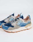 Sneakers Flower Mountain Art. YAMANO 3 Man- Sneakers in suede e Nylon Uomo Navy Blue- Kaki