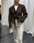 Giacca Suede Cintura Susy Mix Donna Art. 2892
