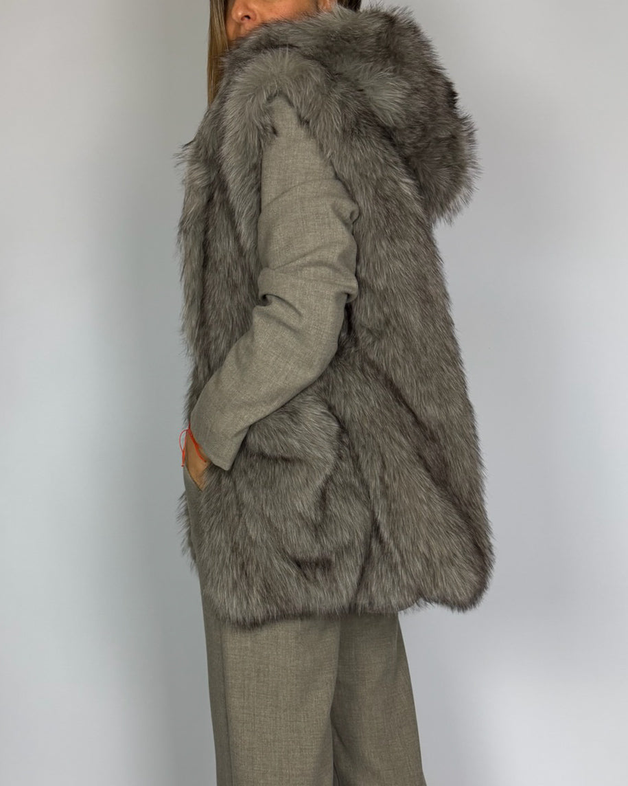 Gilet Cappuccio Ecopelliccia Eleh Donna Art. EFW260130