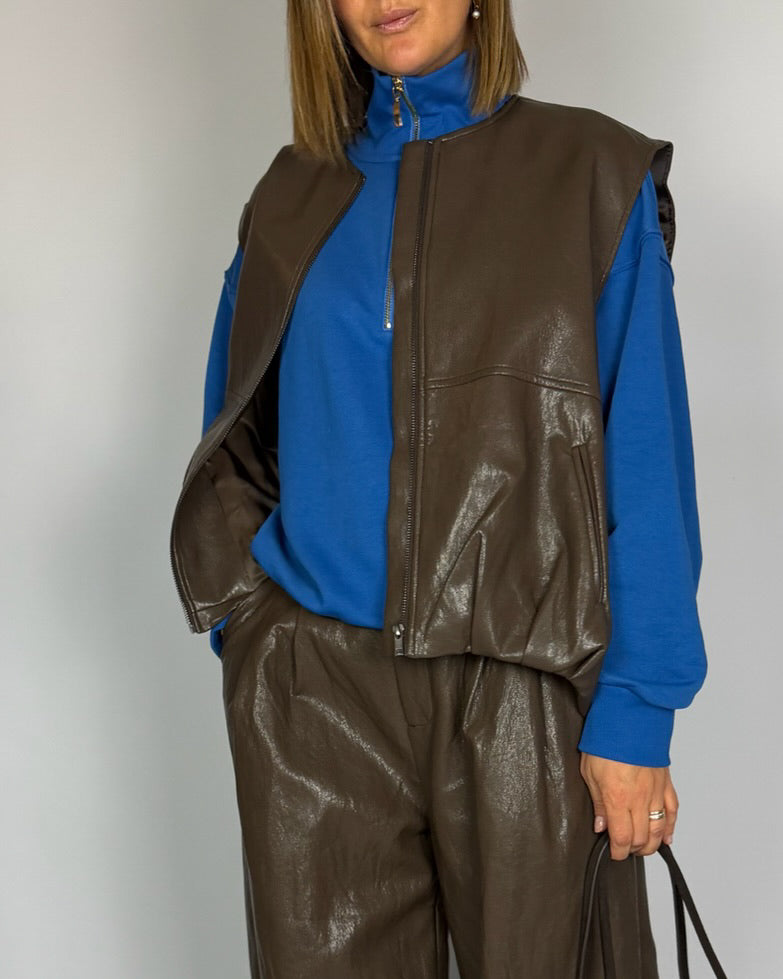 Gilet Ecopelle Stroppicciato Eleh Donna Art. EFW260167