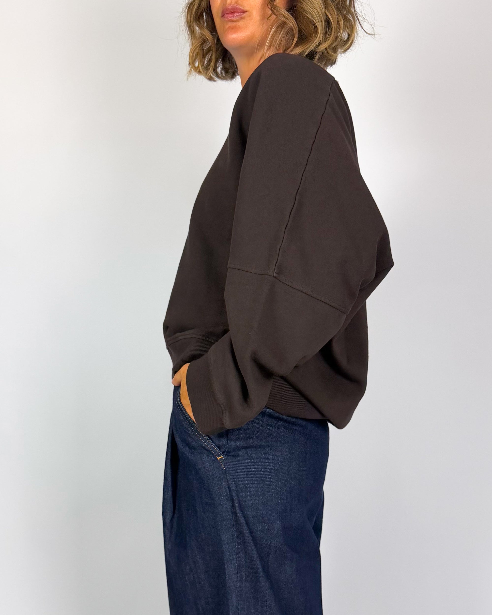 Felpa Girocollo Interrotto ScolloV NouConcept Donna Art. N-F2606-17217