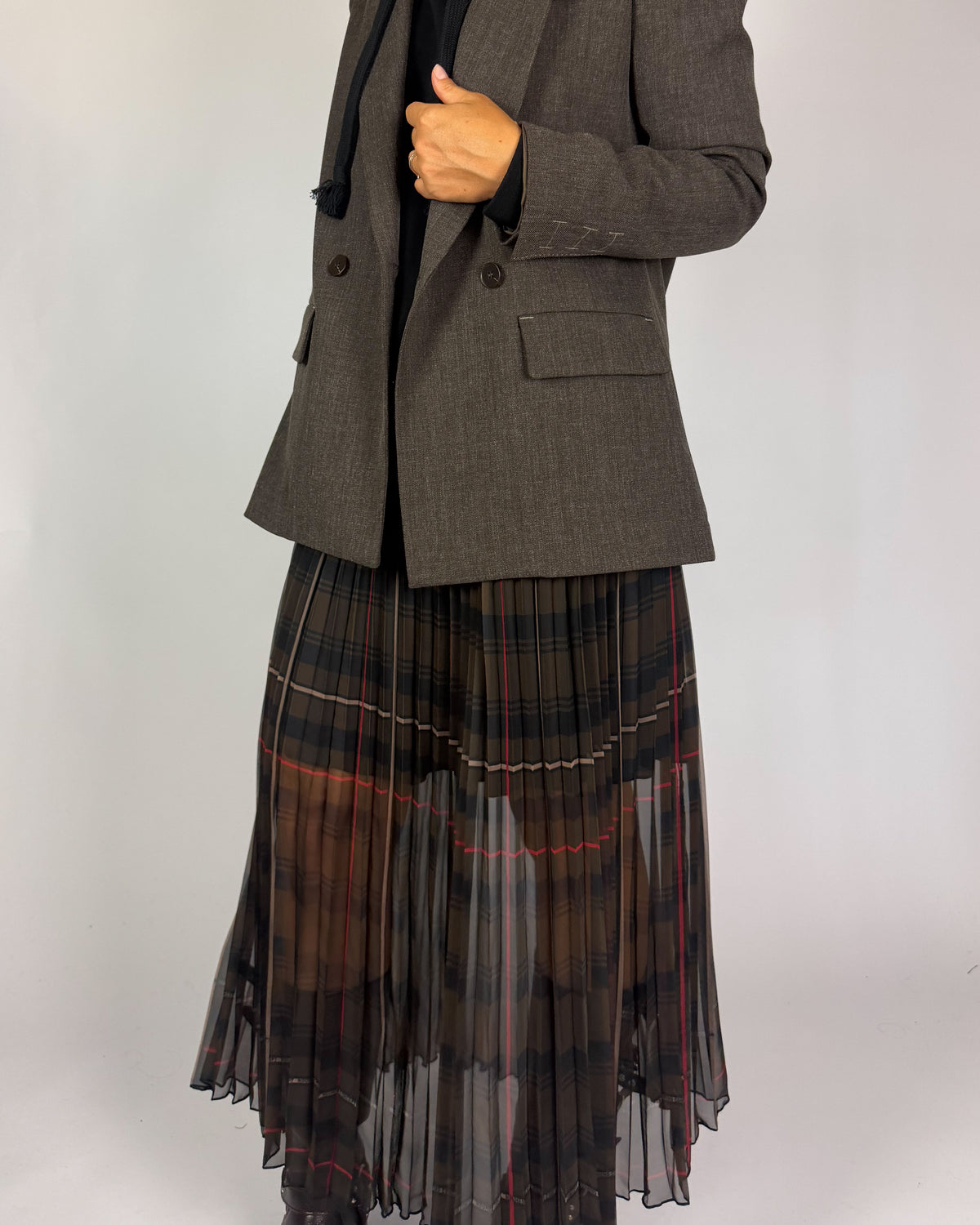 Gonna Lunga Tartan Plisse NouConcept Donna Art. N-G68-17227