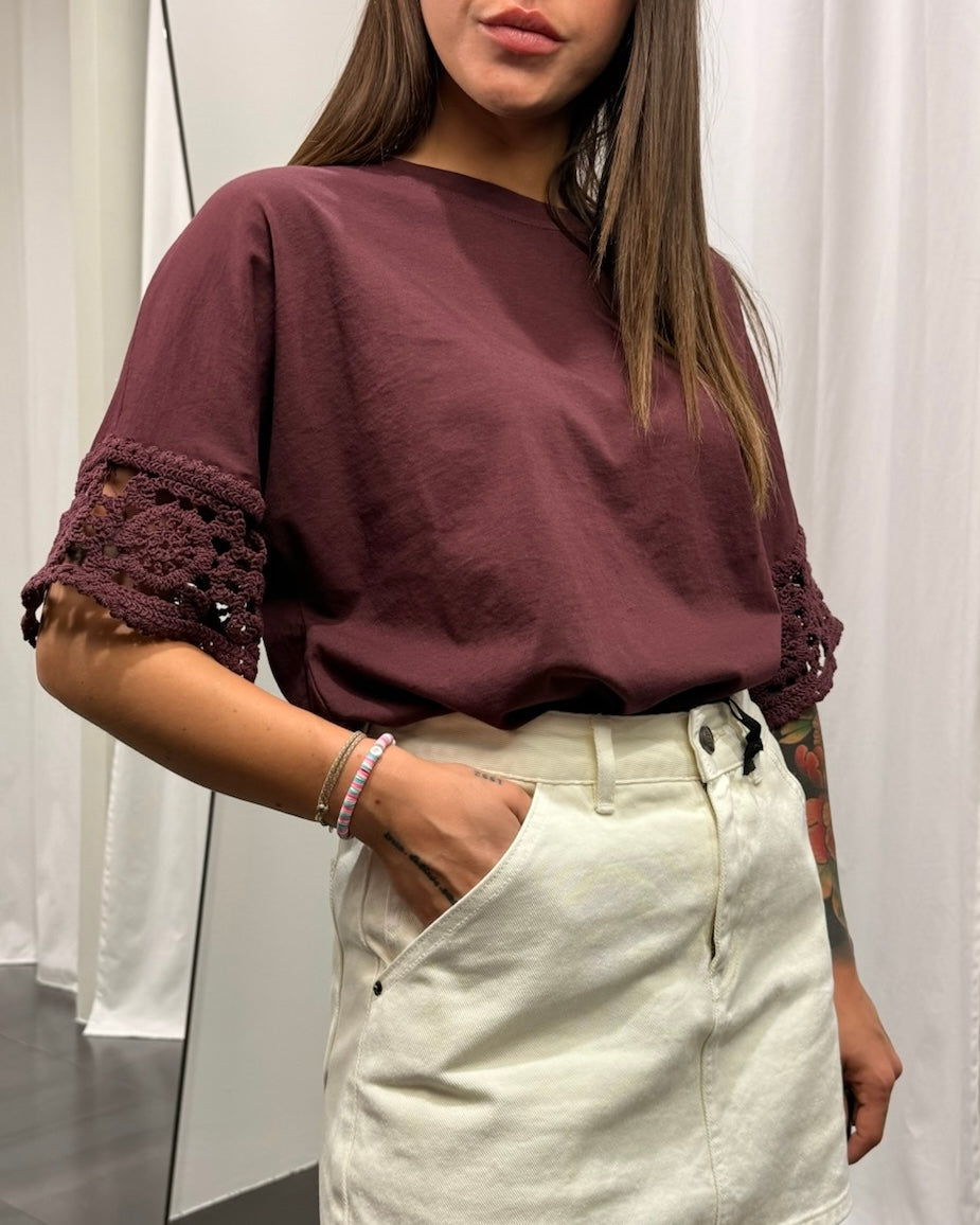 T-shirt Profilo Manica Macrame  Susy Mix Art. 2730