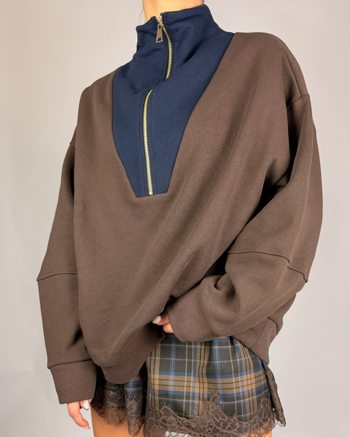 Felpa Bicolor Zip Tensionein Donna Art. 30850-686-696