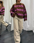 Maglione Riga Paillettes Donna Dixie Art. M744Y027A