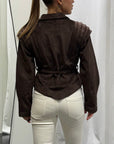 Giacca Suede Cintura Susy Mix Donna Art. 2892