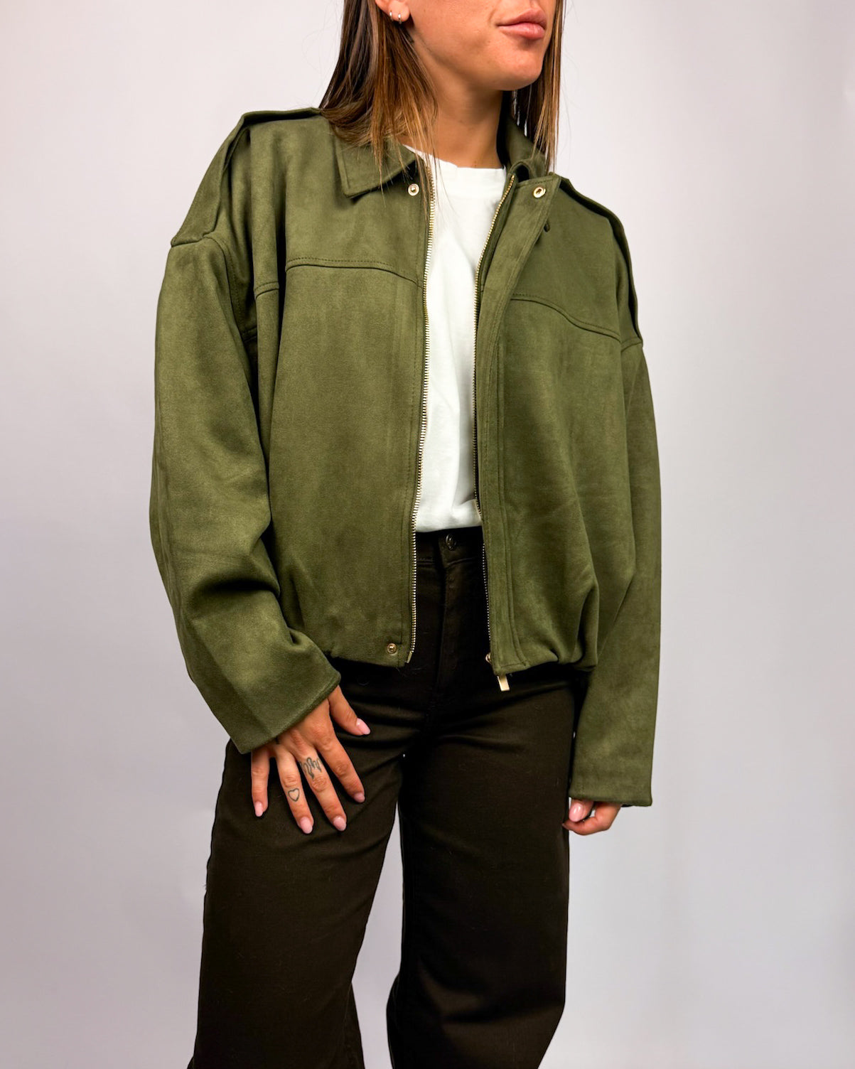 Giubbino Bomber Suede Only Moon-Stina Art. 15381024