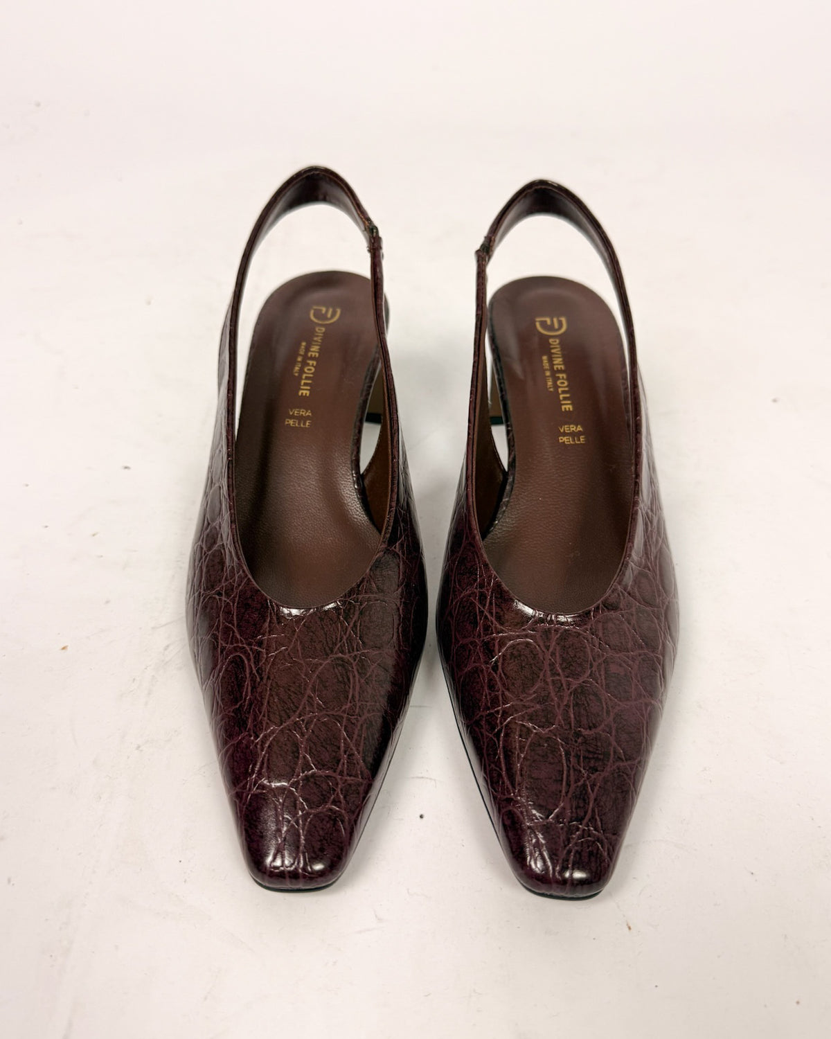 Slingback Pitonata Tacco Largo Donna Divine Follie Art. 52C7053SS