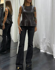 Top Ecopelle Susy Mix Donna Art. M09184