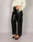 Pantalone Ecopelle Cintura Tensionein Donna Art. W26P660