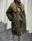 Bomber Lungo Collo Pelliccia staccabile Susy Mix Donna Art. G5863
