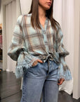 Camicia Quadro e Pizzo Motel Donna Art. S26C733