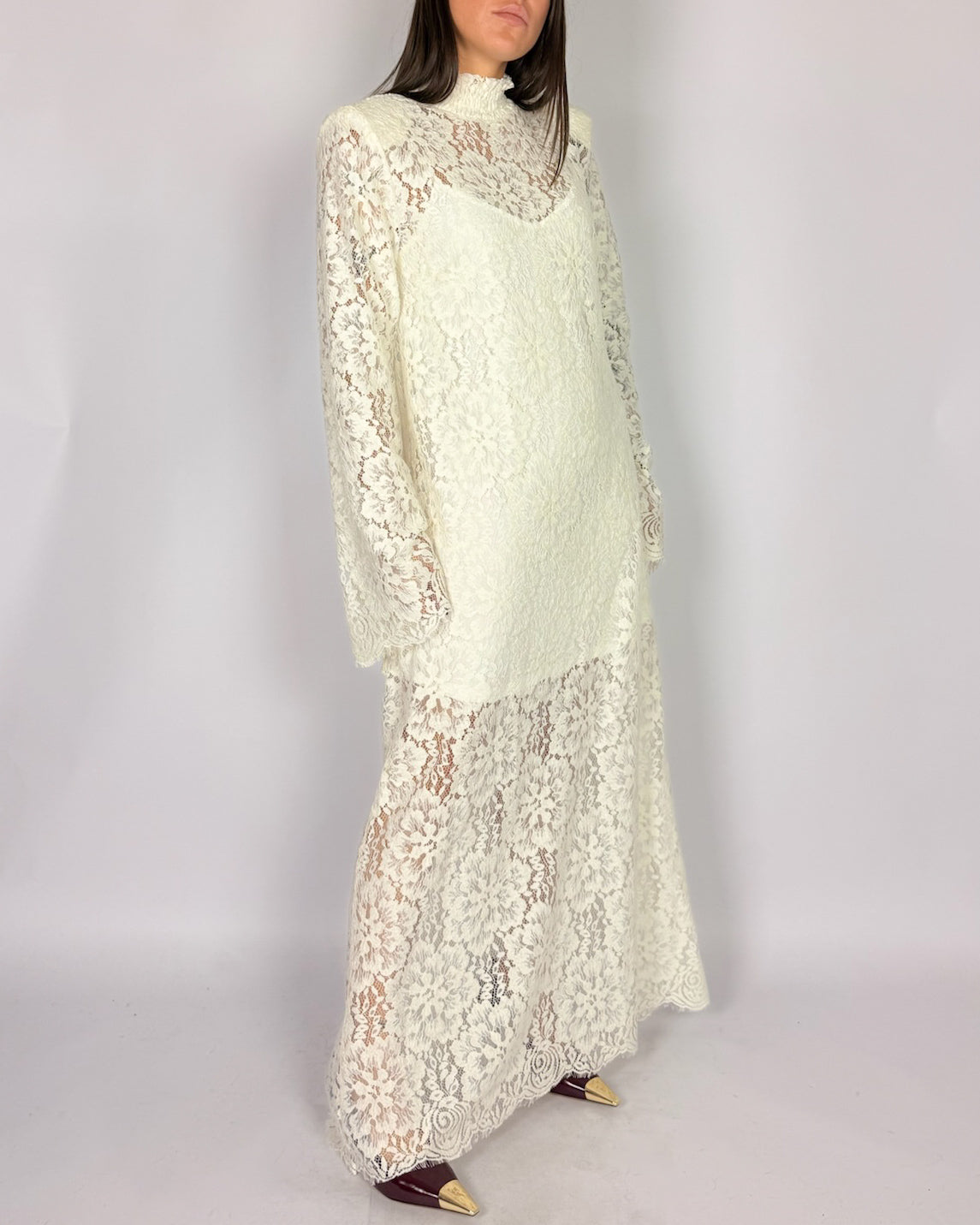 Abito Lungo Pizzo Tensionein Donna Art. W26XA15