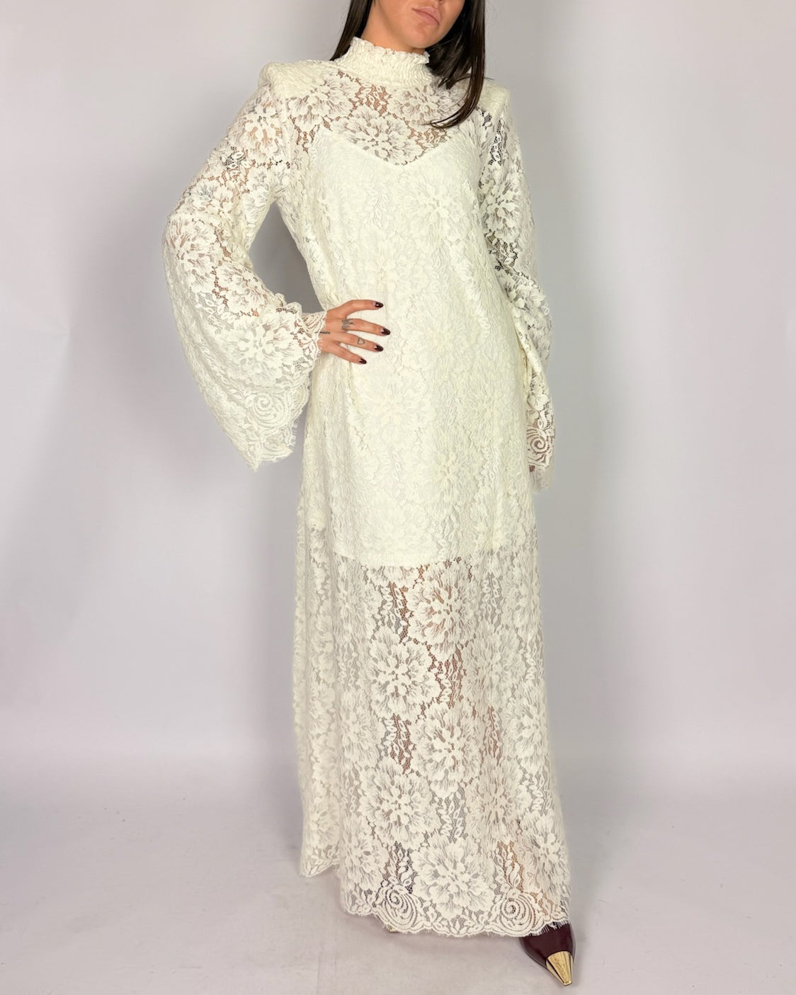 Abito Lungo Pizzo Tensionein Donna Art. W26XA15